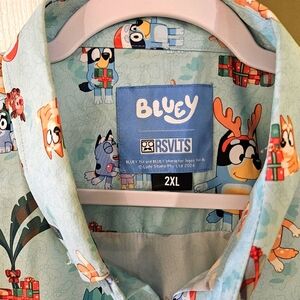 RSVLTS Bluey "Heeler Holiday" Christmas Mens Shirt